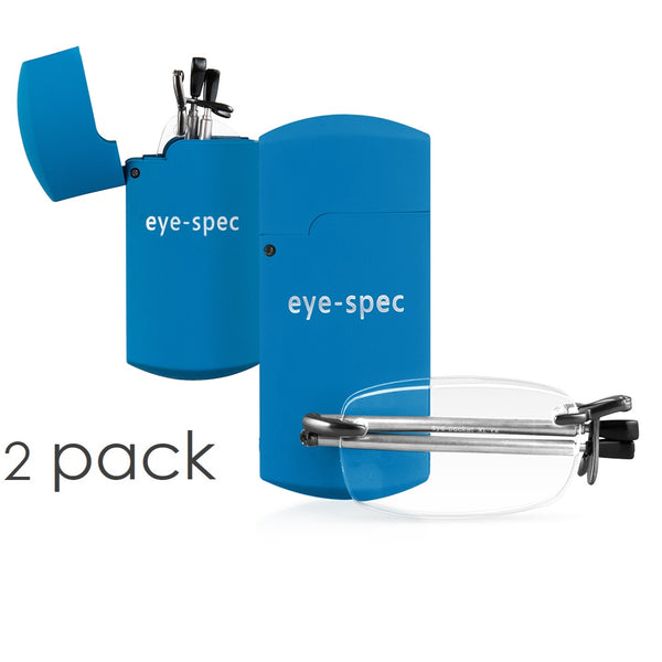 eye-pocket XL duo (2x) | randlose faltbare lesebrillen im kompakten etui in 7 farben