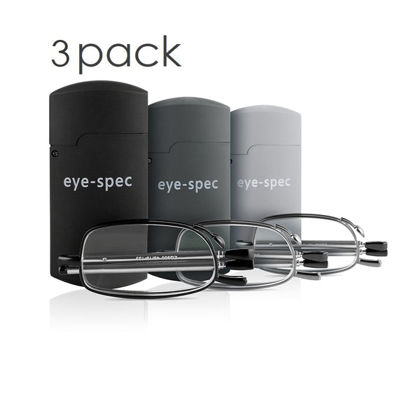 eye-tech trio (3x) | handliche, faltbare lesebrillen für das büro, auto und die tasche