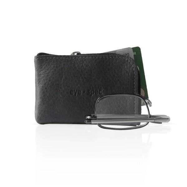 piano | stilvolle faltbrille mit lederetui in grau