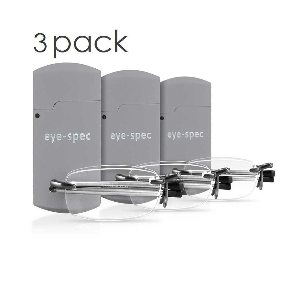 eye-pocket XL trio (3x) | Faltbare randlose Lesebrillen mit Etui – eye-spec